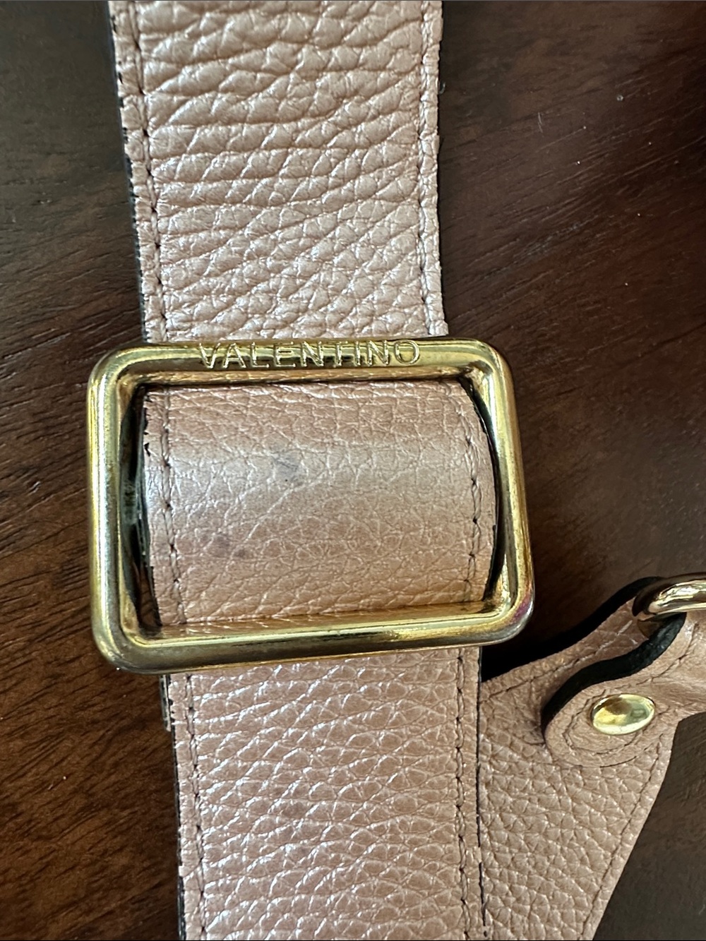 Valentino Blush Leather Studded Crossbody Bag with Gold Hardware - Picture 3 of 6